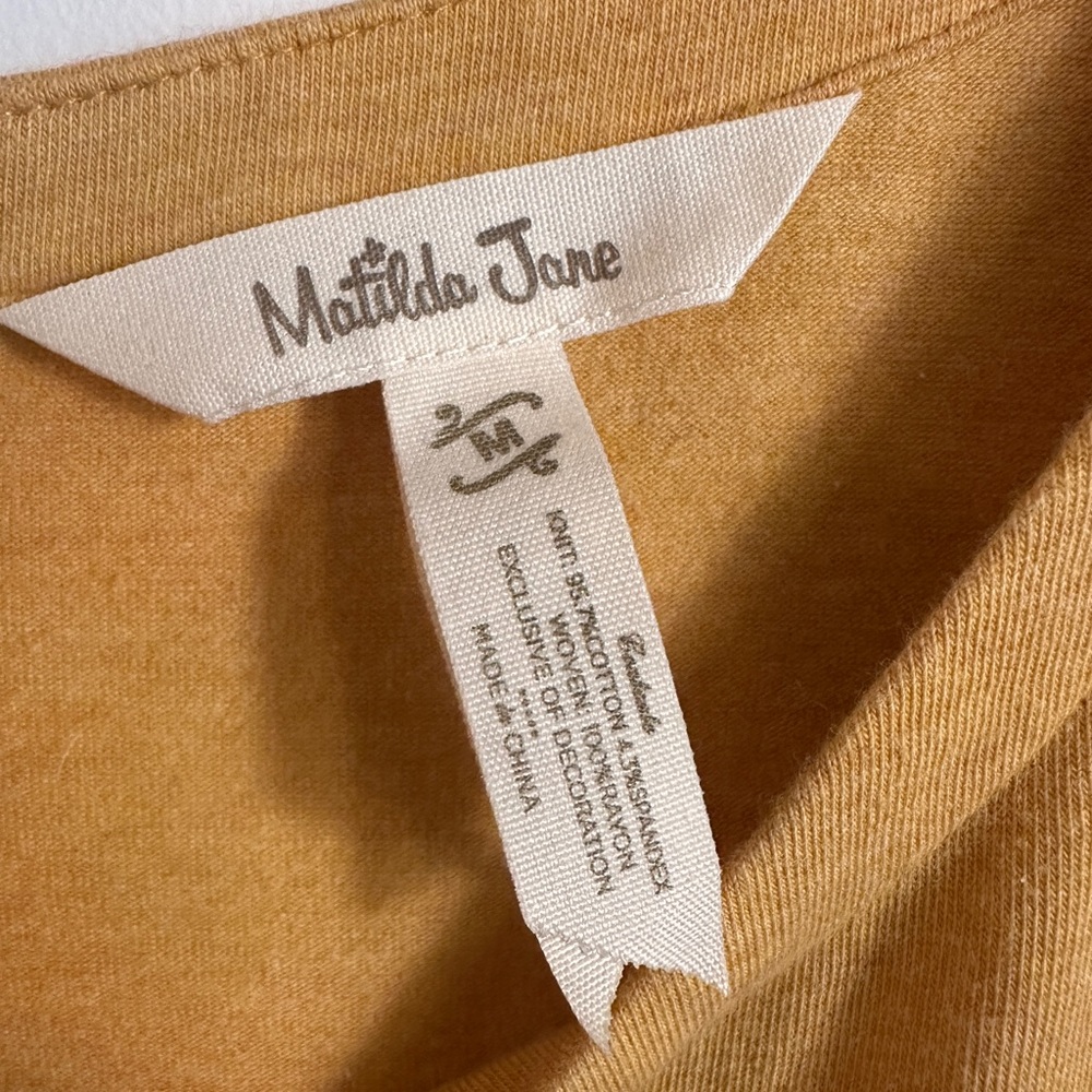 Matilda Jane Weekend Vibes Make Believe Tunic Top Womens Size M Yellow Ruffled - Picture 3 of 5